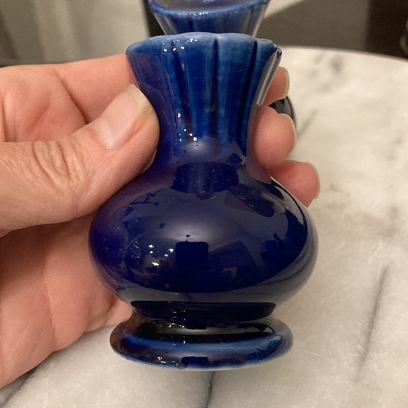 Cobalt Blue Ceramic Salt and Pepper Set - Picture 3 of 3